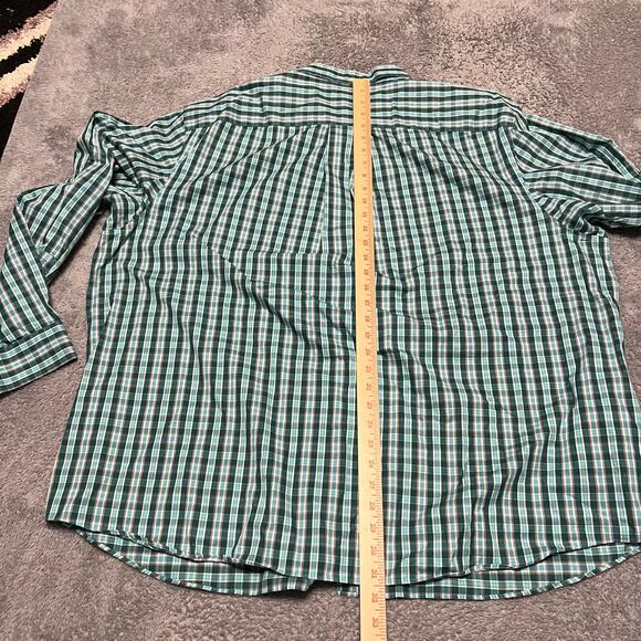 Duluth Trading WrinkleFighter Shirt Mens 3XL Plaid Green Blue Long Sleeve - Picture 7 of 7